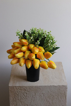  Tulippo New Design Yellow 2, komplet dekoracji nagrobnych, kompozycja + bukiet