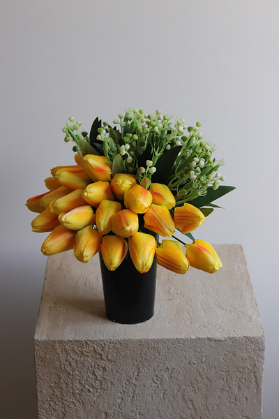 Tulippo New Design Yellow 2, komplet dekoracji nagrobnych