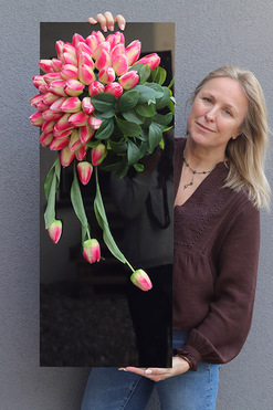 Tulippo New Design Truskawka, dekoracja nagrobna na czarnej podstawie, wym.90x35cm 