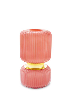 Paris Pink B, różowy szklany wazon, wym.21.5x11.5cm 