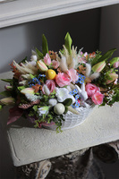 kompozycja wielkanocna / stroik Pastelowa