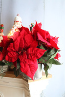 Gwiazda Betlejemska Srebro 2, wysokiej jakości sztuczna roślina