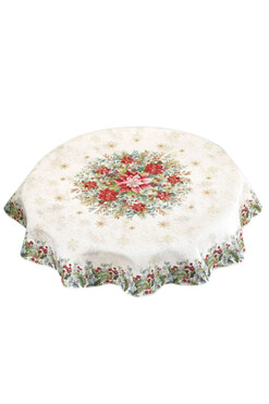 Gwiazda Betlejemska, świąteczny obrus gobelinowy, śr.140cm