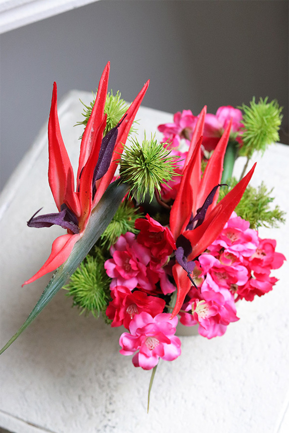 Strelicja Mini, nowoczesna kompozycja w pucharze