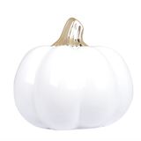 Pumpkin White, dekoracyjna dynia ceramiczna, duża, wym.16x16.5cm