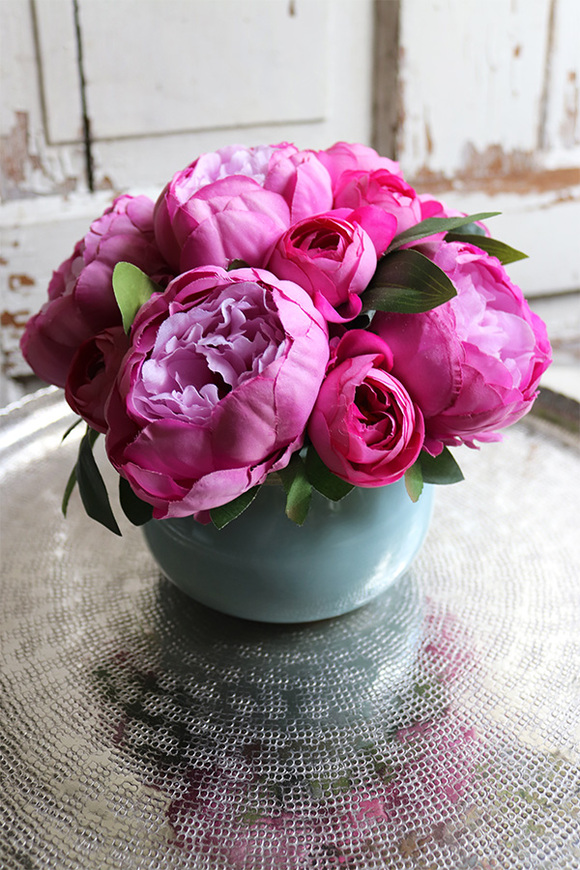 Mini Peonie 2, kompozycja kwiatowa / bukiet, wym.19x19cm 