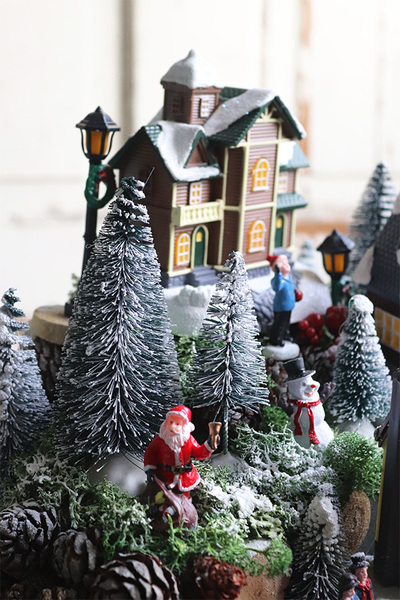 bajeczna dekoracja LED, Scenka Zimowa Premium, wym.30x30cm