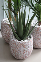 Monsterro Aloes, sztuczna roślina / sukulent w donicy clayfibre, wys.78cm