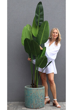 Andaluzja Bananowiec, wysokiej jakości sztuczne drzewo w donicy, wys.215cm