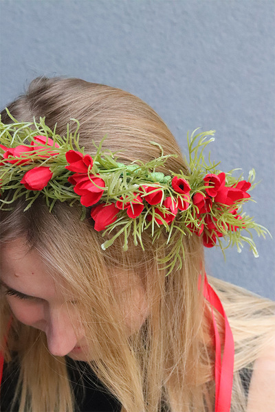 Pąki Maków, wianek na głowę