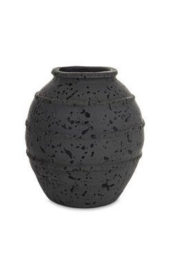 Nicoletta B, ceramiczny wazon czarny, wym.24x19cm