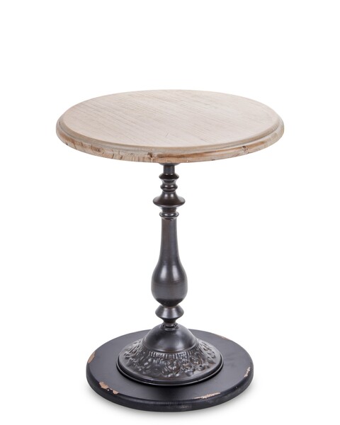 Deco Bellisa, stolik kawowy z drewnianym blatem, wym.63x50x50cm   