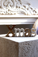 Xmas Wood, napis drewniany dekoracyjny