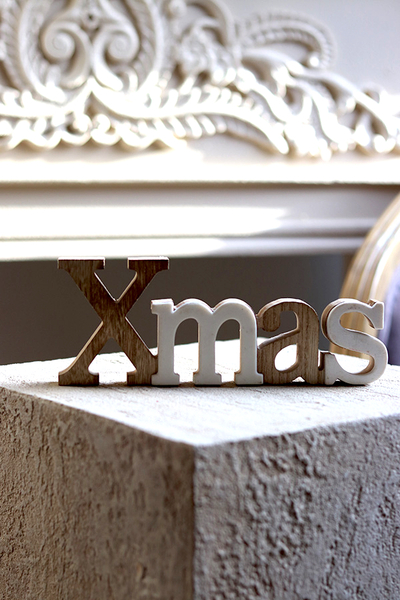 Xmas Wood, napis drewniany dekoracyjny