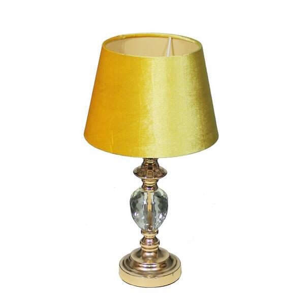 Crystal, lampa stołowa z musztardowym abażurem, wys.47cm  