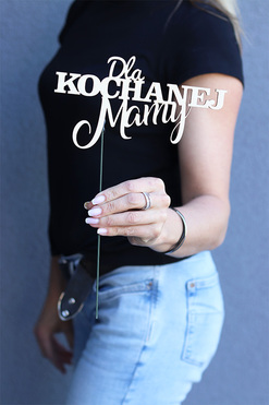 Dla Kochanej Mamy, drewniany napis, dedykacja, wym.11x20.5cm