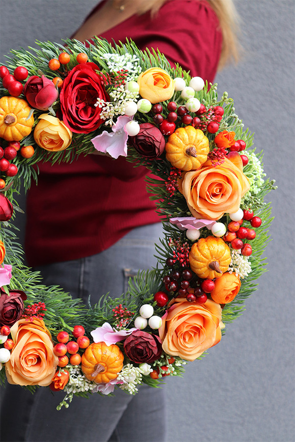 Orangina 2, jesienny wianek na drzwi