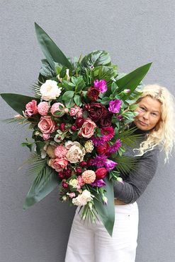 Bolero, duża wiązanka nagrobna, dł.85cm