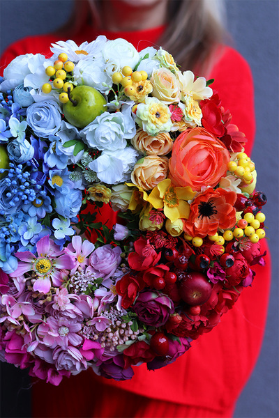 Tęczowy Ogród 4, dekoracyjny wianek na drzwi