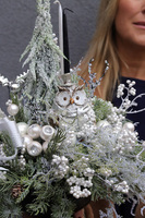 Pod Zimowym Lasem, stroik świąteczny z sową