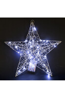 Christmas Star, zawieszka świąteczna gwiazdka LED, srebrna