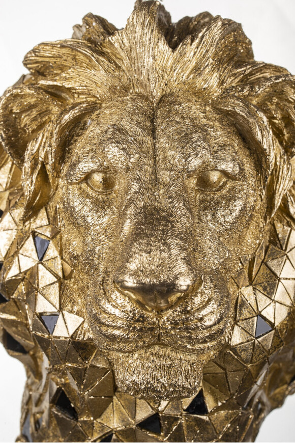 Lew, złota figurka dekoracyjna popiersie