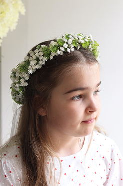 Sakramento, komunijny kwiatowy wianek na głowę, rozmiar uniwersalny