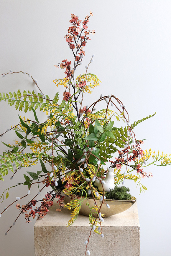 Gerrte, stroik wielkanocny w złotej donicy, wym.60x50x45cm