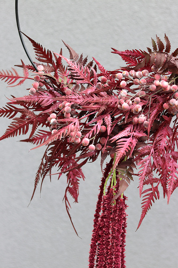 Subtelle Bordo, wianek jesienny na obręczy, śr.50cm