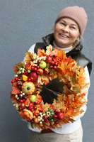 Jesienny Park 3, barwny wianek na drzwi