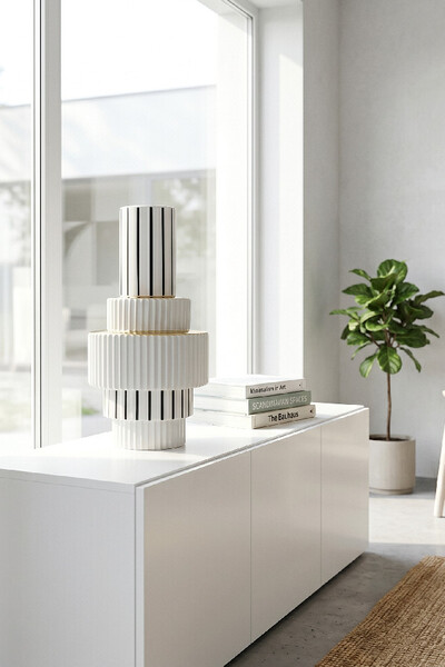 Noir Glamour, ceramiczny nowoczesny wazon