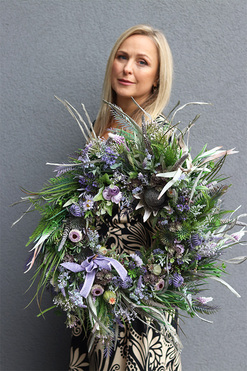 Violetina, wianek na drzwi z lawendą, rozp.65cm