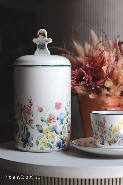 Pan Kwiatek, ceramiczny pojemnik z pokrywką	