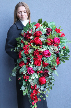 dekoracja nagrobna / wiązanka Roselisa Perona, dł.106cm 