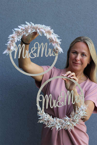 Boho Love 2 krąg ślubny wianek Mr&Mrs