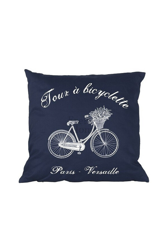 poduszka dekoracyjna granatowa Bicyclette
