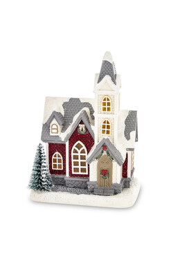 Mokki, świąteczna dekoracja domek LED B, wys.15cm