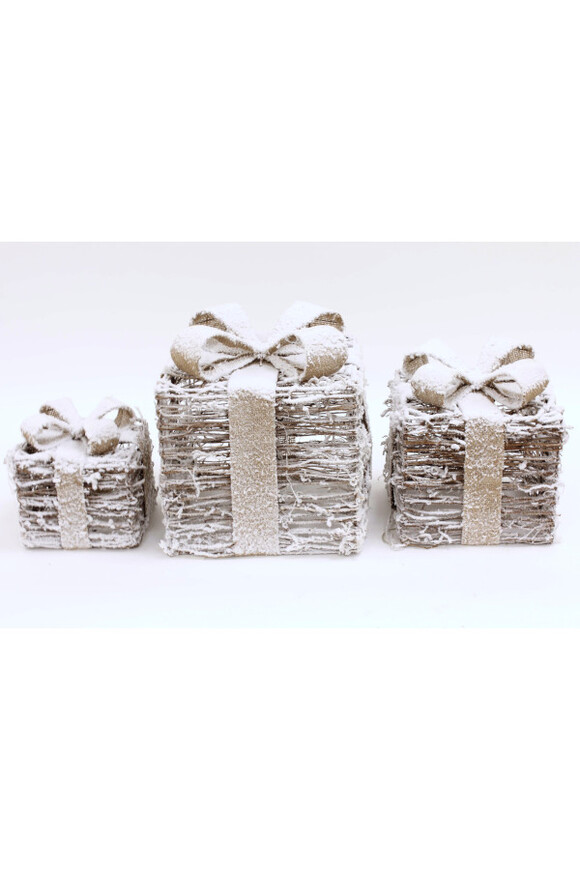 Rattan Gift Gold, świąteczne prezenty/dekoracja LED