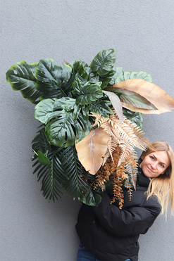 Sopot Cocktail Bar I, ścianka jednostronna ze sztucznych roślin, wym.70x50cm