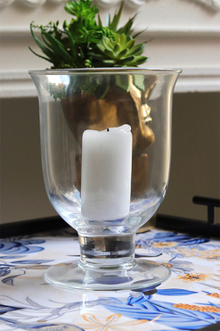 Florencja, świecznik szklany kielich lampion, wym.20x15cm