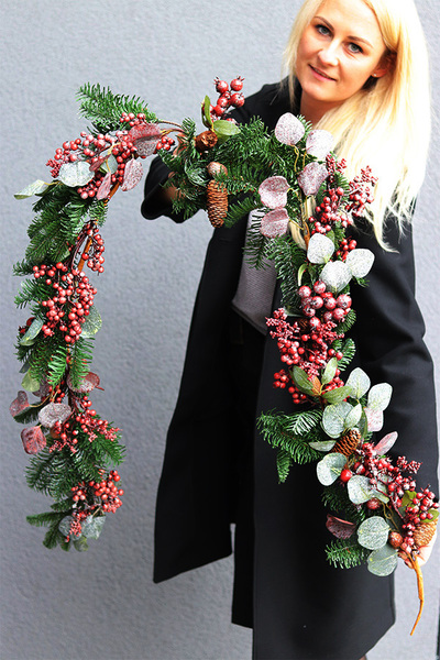 Red Rubin, zimowa girlanda z czerwonymi owocami, dł.165cm