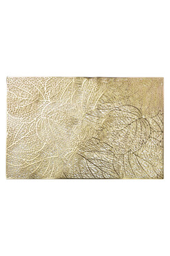 Leaves, dekoracyjne podkładki pod talerz złote, 6szt, wym.45x30cm