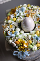 wielkanocny stroik z jajkami, Happy Easter Blue