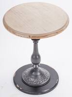 Deco Bellisa, stolik kawowy z drewnianym blatem, wym.63x50x50cm   