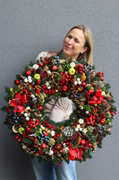 Świąteczny Kolor Big, bogaty wianek świąteczny LED