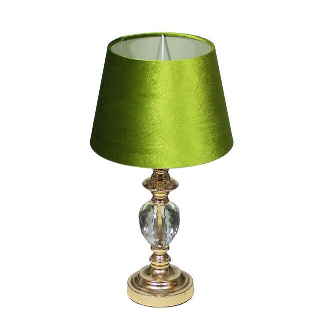 Crystal, lampa stołowa z oliwkowym abażurem, wys.47cm  