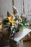 Ferie Świąteczne LED, welurowy flowerbox świąteczny