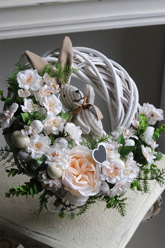 Zajączek Wiosenny 2, wiosenny wianek dekoracyjny