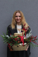 Świąteczny Ren, wysokiej jakości stroik świąteczny, wym.45x55cm