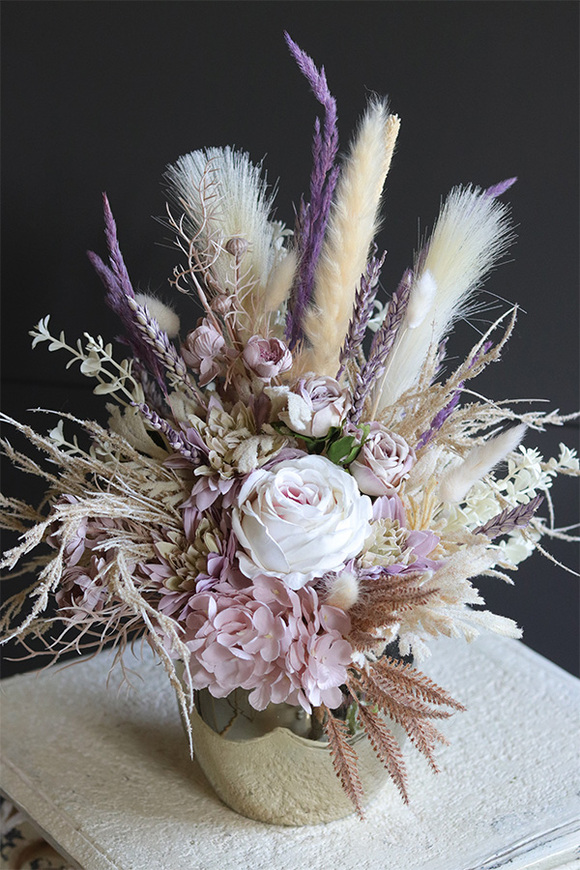 Fioleto Boho House, kompozycja kwiatowa z suszem